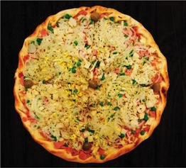 Pizza tradicional grande com refrigerante de 1 litro